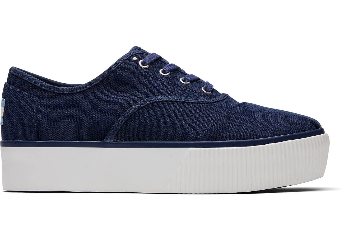 Toms Venice Heritage Canvas Platform Cordones Boardwalk - Womens Sneakers - Navy - NZ - 732105RMB